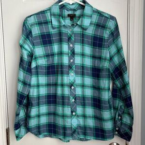 Talbots plaid long sleeve blouse, Size Lp. EUC!